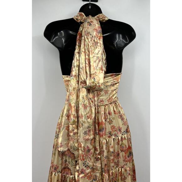 Free People Floral Midi Dress - Peach and Red - Picture 7 of 9